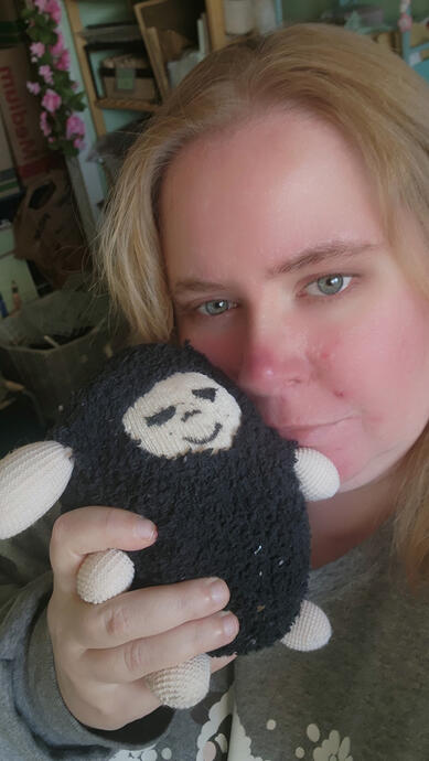 me and sheepie plushie